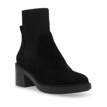 Anne Klein Womens Faria Suede Ankle Chelsea Boots