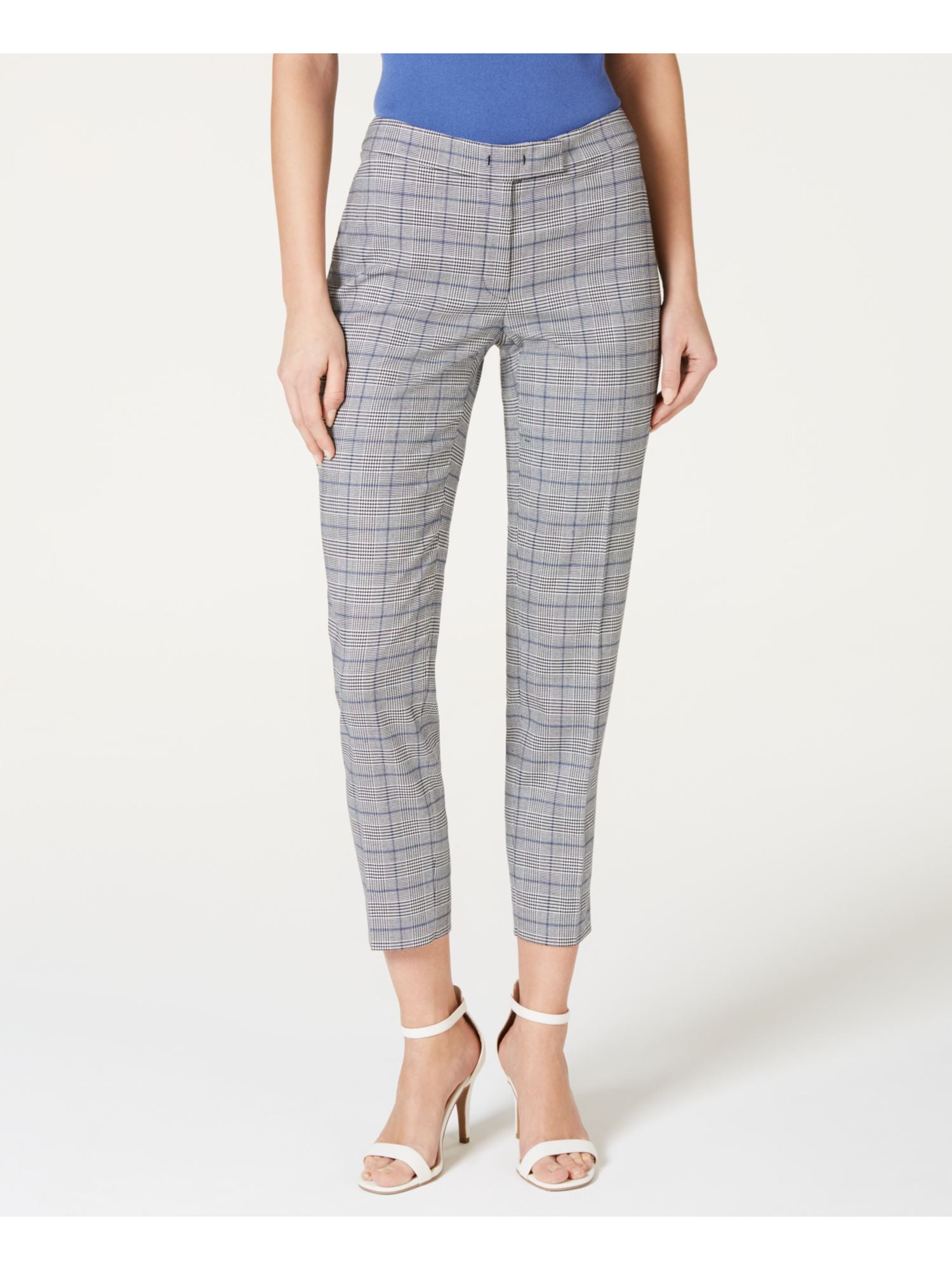 Anne Klein Womens Glen Plaid Mid-Rise Dress Pants