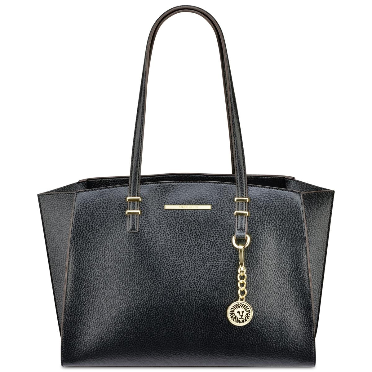 Anne Klein Womens Head To Toe Faux Leather Pebbled Tote Handbag