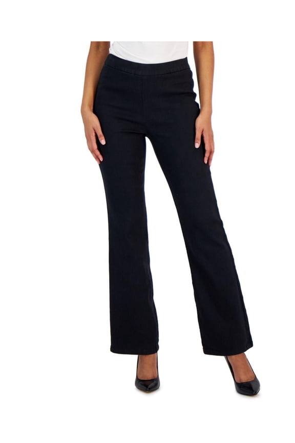 Womens High Rise Pull On Flared Pants