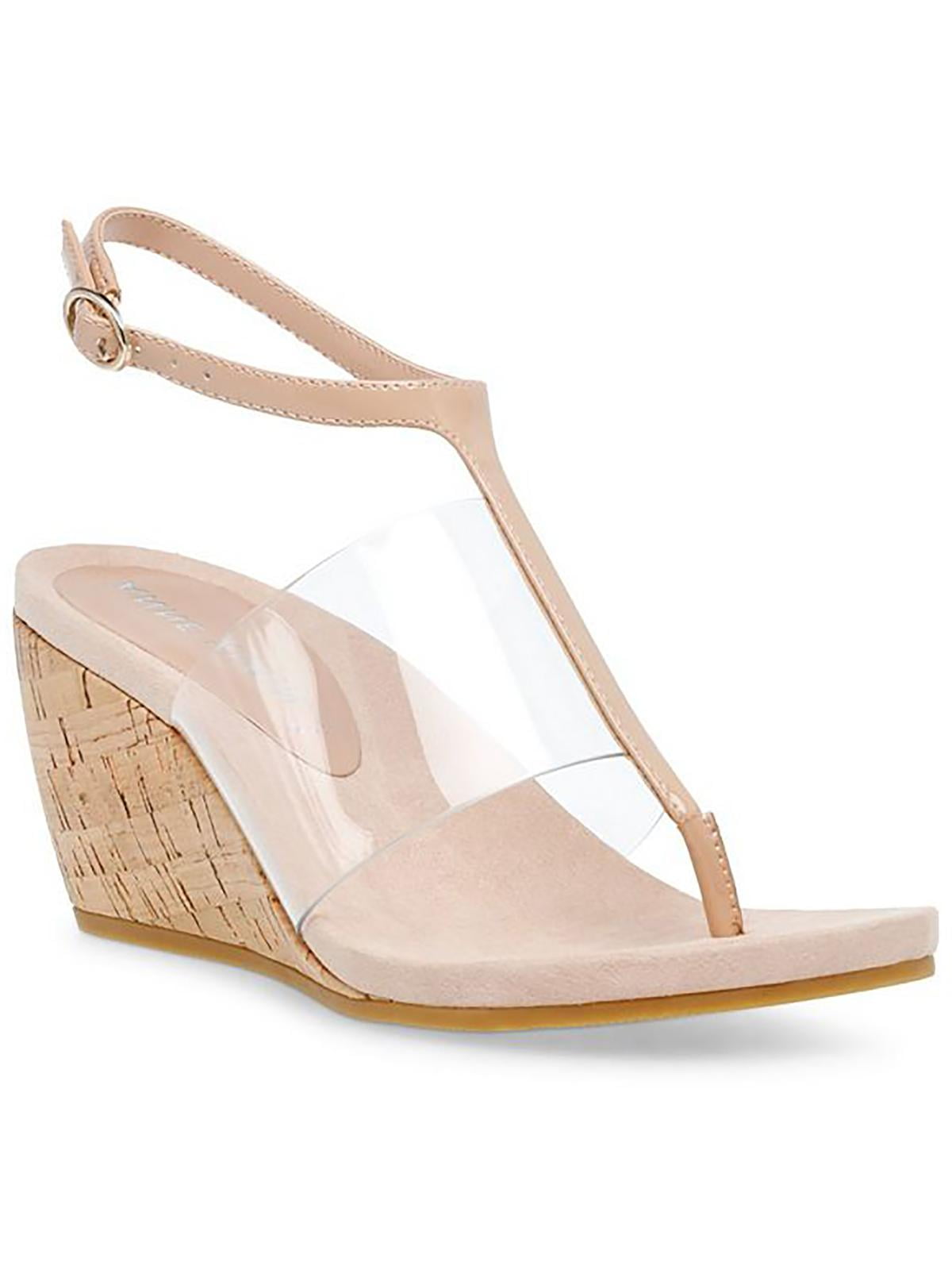 Anne Klein Womens Ikari Patent Thong Wedge Sandals Walmart