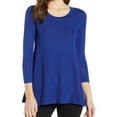 thumbnail image 1 of Anne Klein Womens Knit Pullover Blouse, Blue, Small, 1 of 2