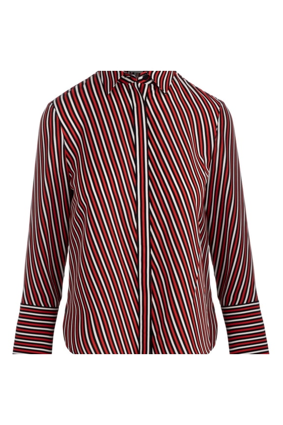 Womens Oblique-Striped Knit Blouse, Multicoloured, XX-Small