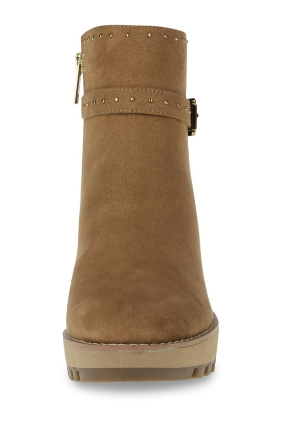 Womens PAMELA Faux Suede Studded Ankle Boots