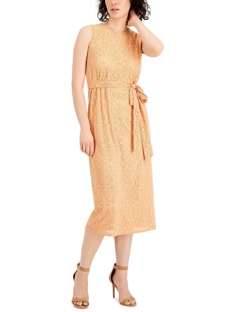 midi anne klein dresses Anne Klein Women's Twist-Neck Flared Midi Dress