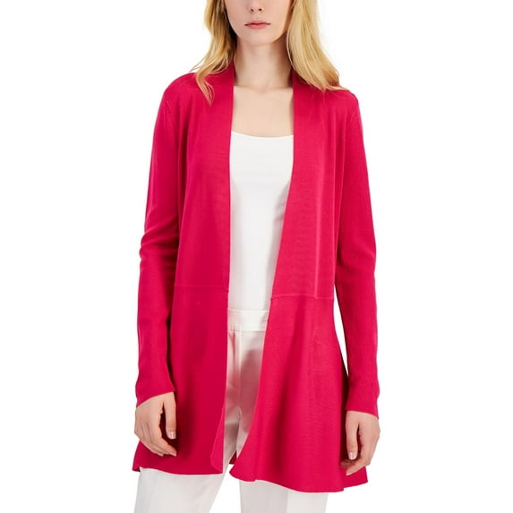 Anne Klein Womens Petites Open Front Lightweight Cardigan Sweater