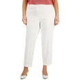 thumbnail image 1 of Anne Klein Womens Plus Bowie Cotton Stretch Comfort Fit Straight Leg Pants, 1 of 2