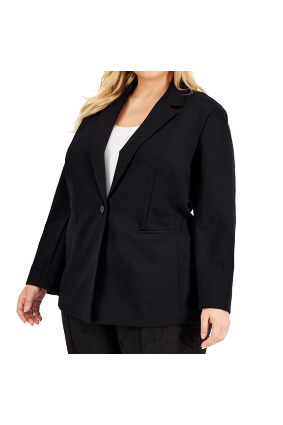 Womens Compression Blazer Jacket, Black, Plus Size, 3X