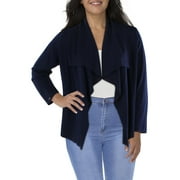 Anne Klein Womens Plus Drapey Professional Open Front