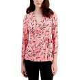 thumbnail image 1 of Anne Klein Womens Plus Fan Print Work Wear Wrap Top, 1 of 1