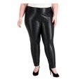 thumbnail image 1 of Anne Klein Womens Plus    Faux Leather Mid-Rise Skinny Pants, 1 of 1