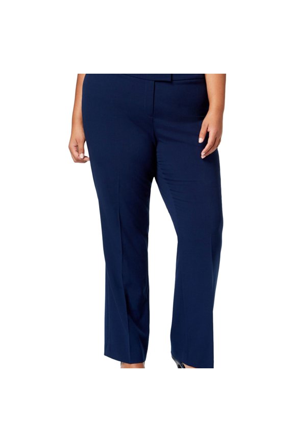 Womens Navy Flare Pants Plus Size: 18W