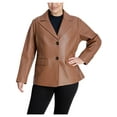 thumbnail image 1 of Anne Klein Womens Plus Leather Suit Separate Two-Button Blazer, 1 of 2