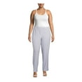 thumbnail image 1 of Anne Klein Women's Plus Striped High-Rise Pants (18W, Rain Shadow/White), 1 of 2