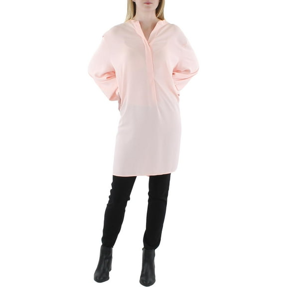 Anne Klein Womens Plus V-Neck Long Tunic Top