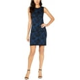 thumbnail image 1 of Anne Klein Womens Printed Sweater Tank Dress, Blue, XX-Small, 1 of 3