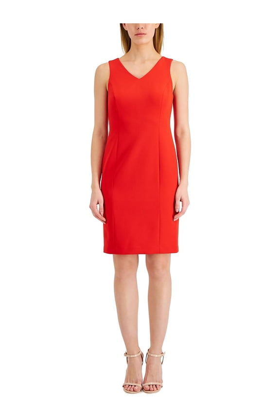 Womens Contour Stretch V Neck Dress Poppy 2