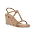 thumbnail image 1 of Anne Klein Womens Sloan Faux Leather Ankle Strap Wedge Sandals, 1 of 4
