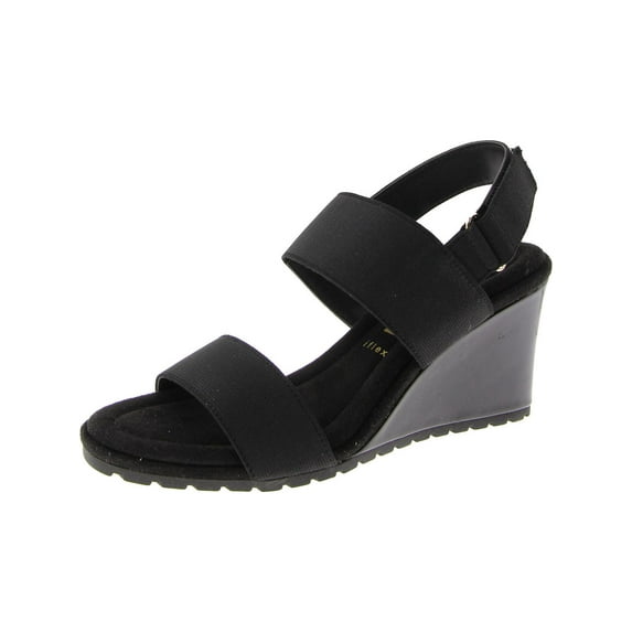 Anne Klein Womens Sly Canvas Dressy Wedge Sandals