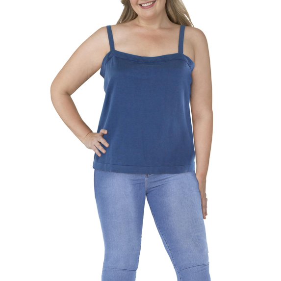 Anne Klein Womens Square Neck Knit Tank Top Sweater