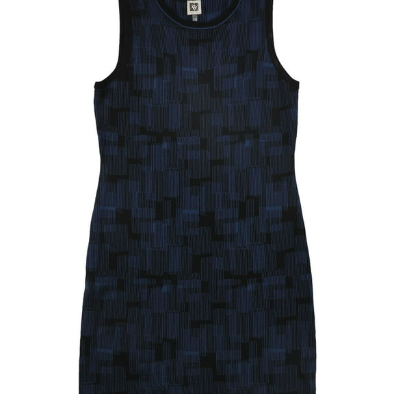Anne Klein Womens Sweater Tank Shift Dress, Black, Large