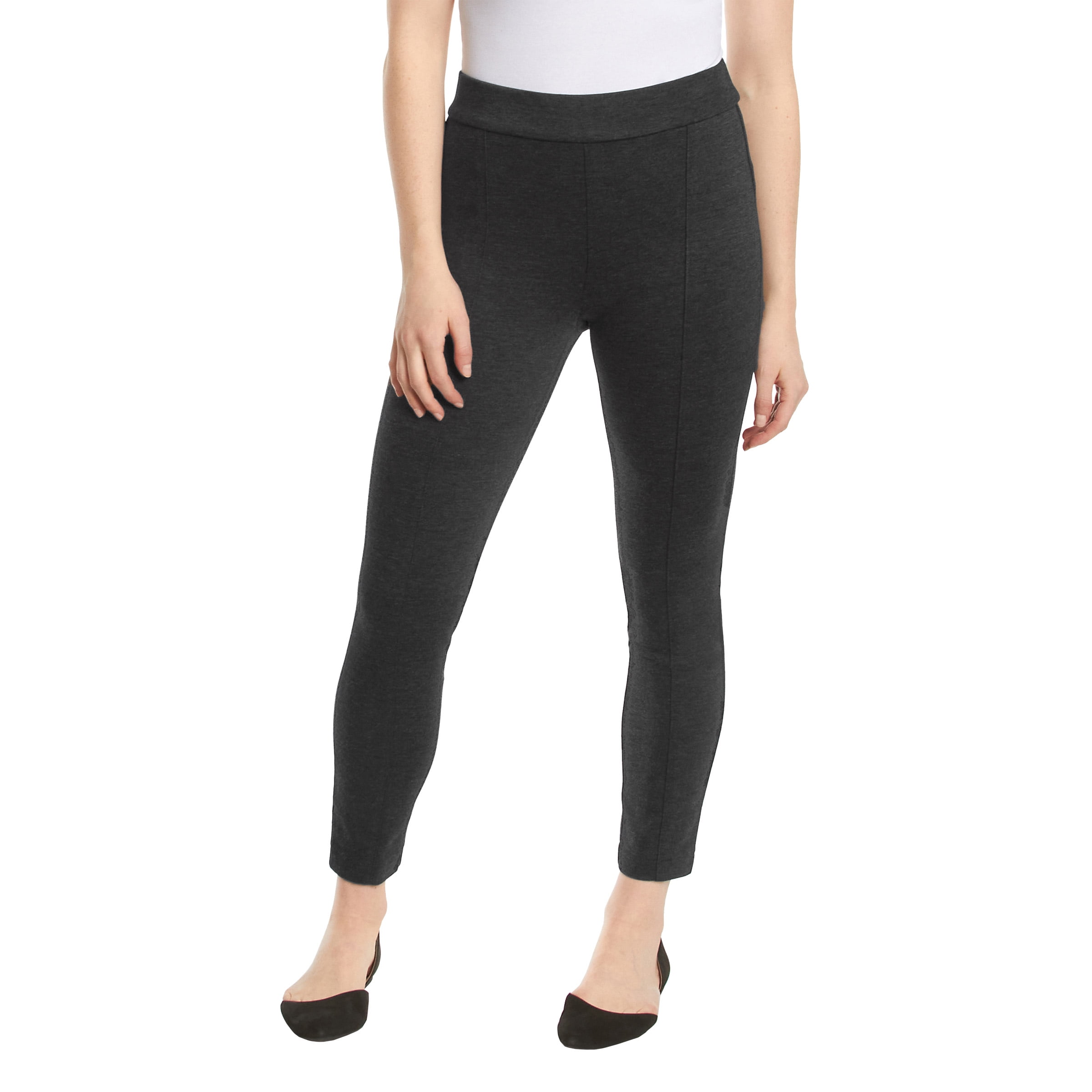 Coral Bay Women's Tummy Control Pants - 30 Inseam Solid Color Pocket Pants | Lightweight Stretch Pull-On