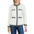 thumbnail image 1 of Anne Klein Womens Tweed Trim Outerwear Quilted Coat, 1 of 2