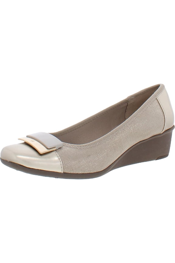 Womens Waverly 2 Faux Leather Slip On Wedge Heels