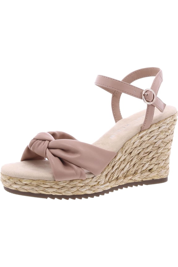 Womens Wheatley Faux Leather Sandal Wedge Heels