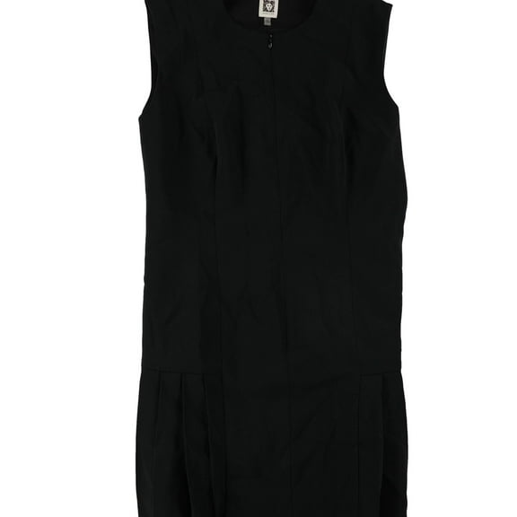 Anne Klein Womens Zip-Up Drop Waist Dress, Black, 12