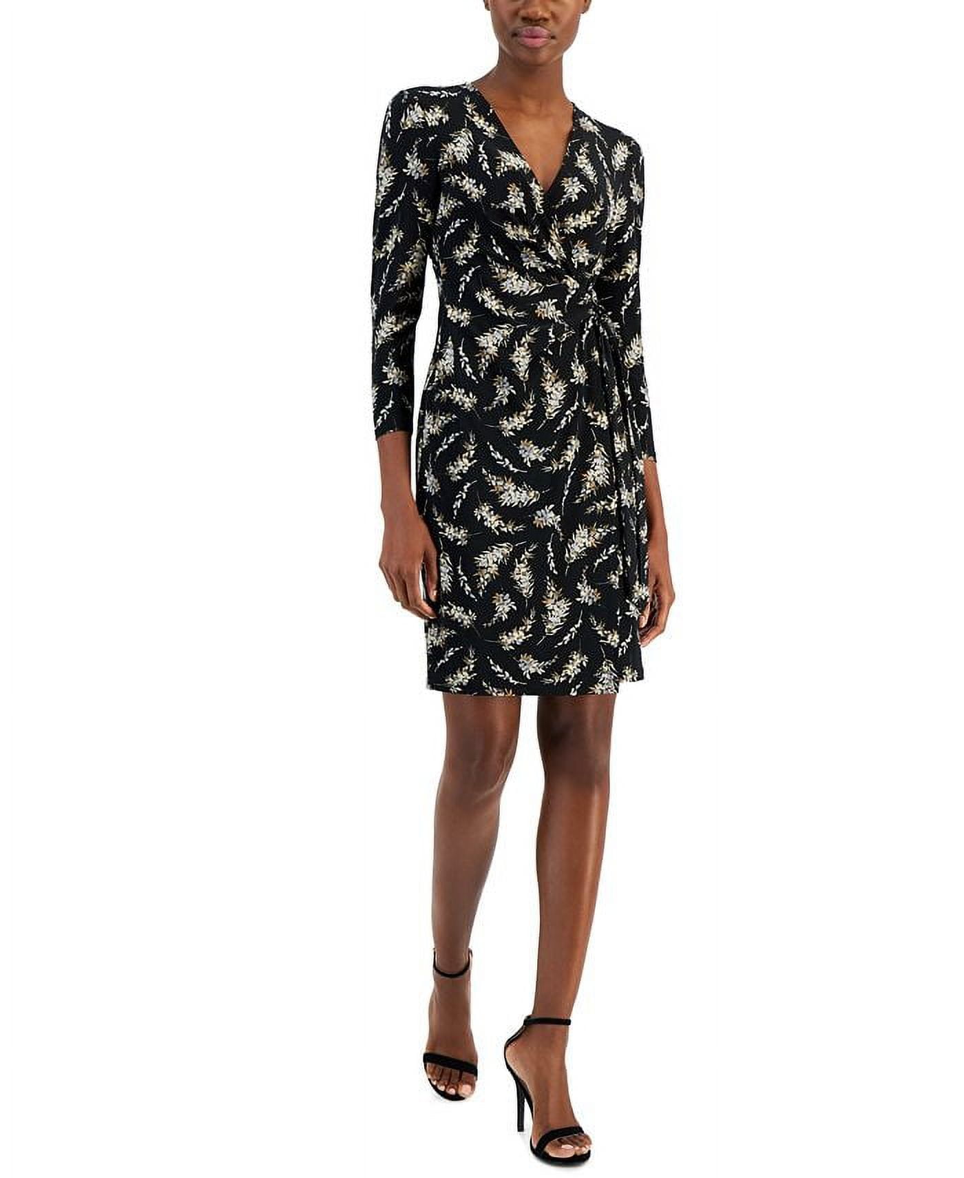 Anne Klein Classic Wrap Dress - Black - Medium