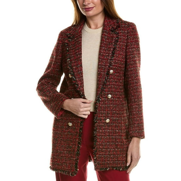 Anne Klein womens  Double Breasted Jacket, m, Red