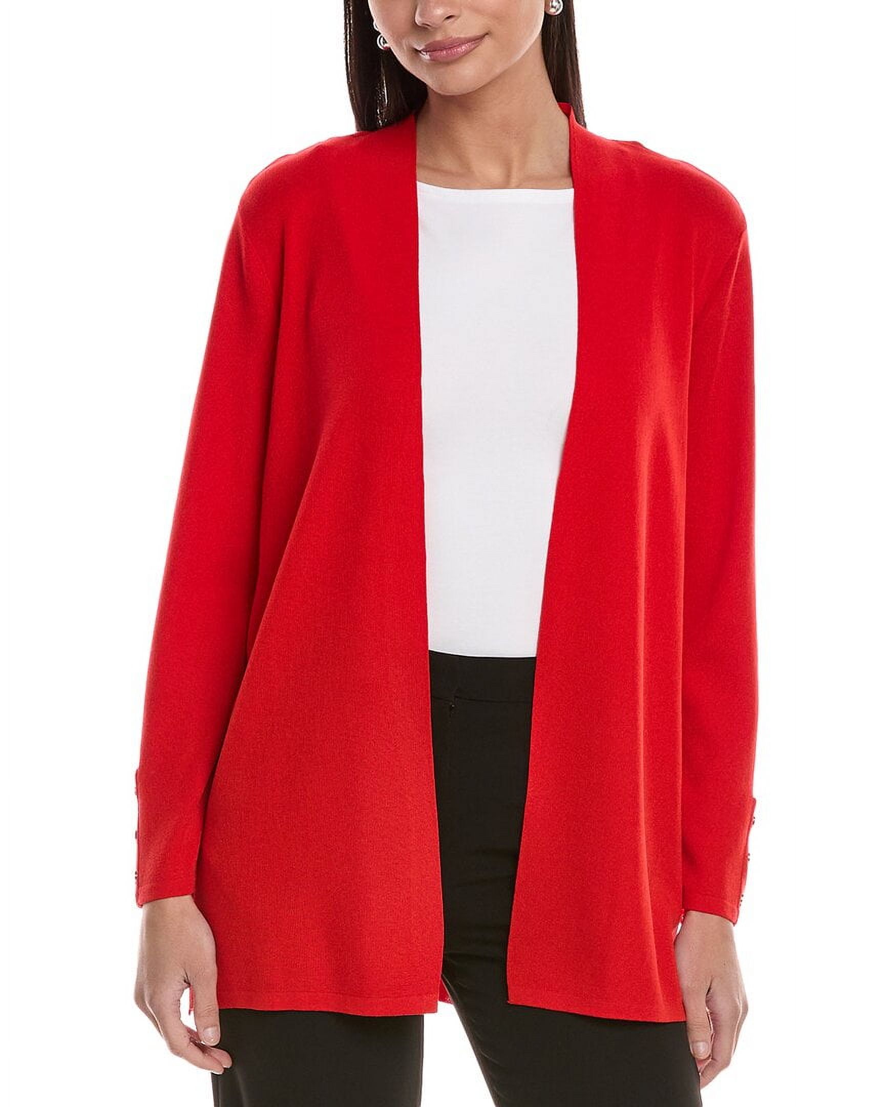 Anne Klein womens  Kissing Front Cardigan, m, Red