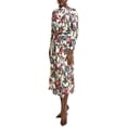 thumbnail image 1 of Anne Klein womens  Mock Neck Printed Midi Dress, m, Pink, 1 of 2