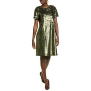 green emerald velvet dress 1950's Anne Verdi Green & Yellow Silk Winged-Bust Hourglass Gown