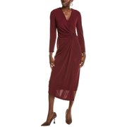 Anne Klein womens Shirred O-Ring Midi Dress, s, Red