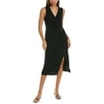 thumbnail image 1 of Anne Klein womens  Surplice Midi Dress, m, Black, 1 of 2