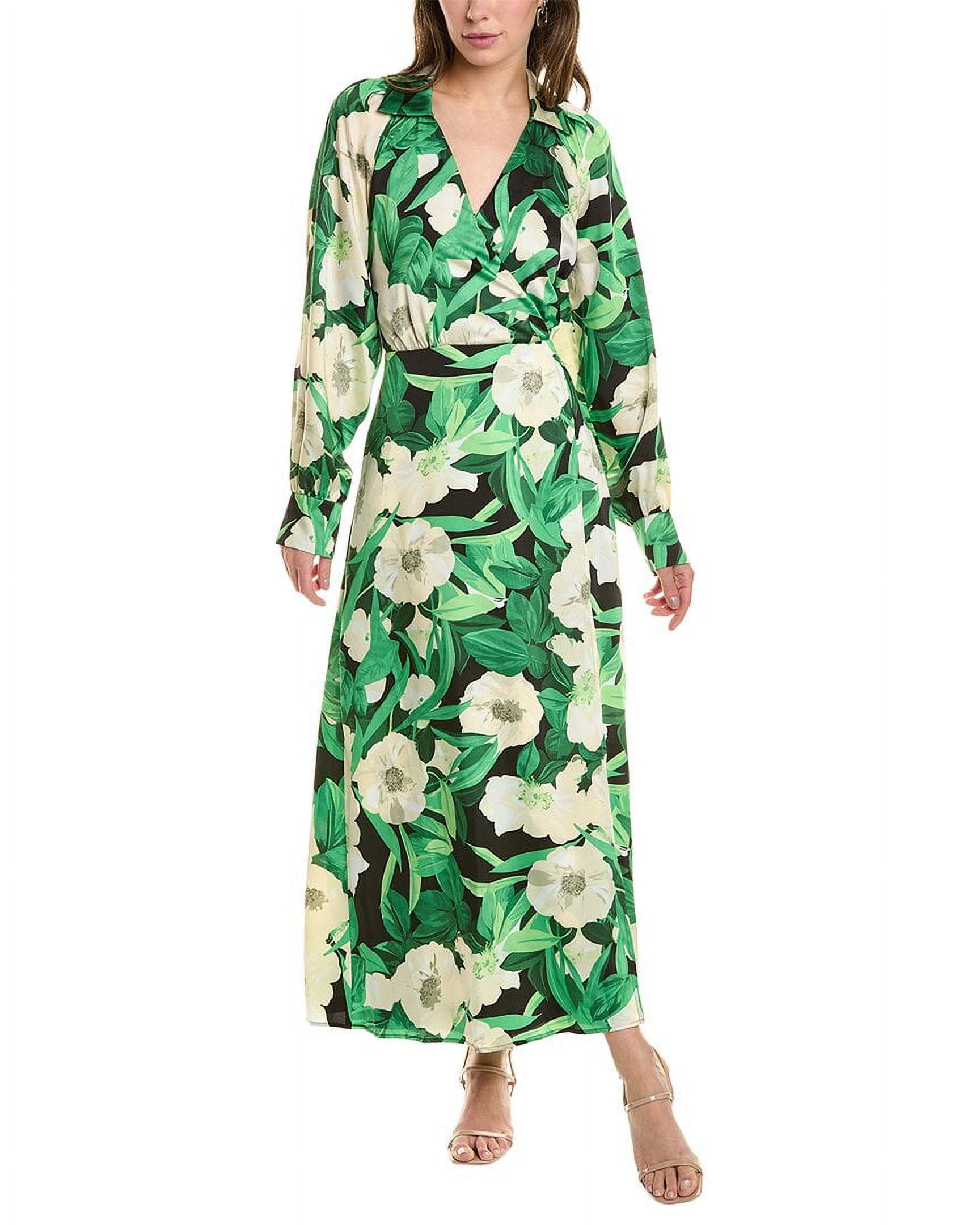 Anne Klein womens Tie Waist Midi Faux Wrap Dress 2 Green Walmart
