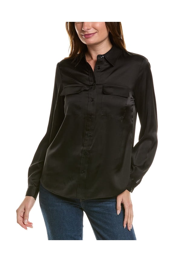 womens Utility Blouse, XL, Black