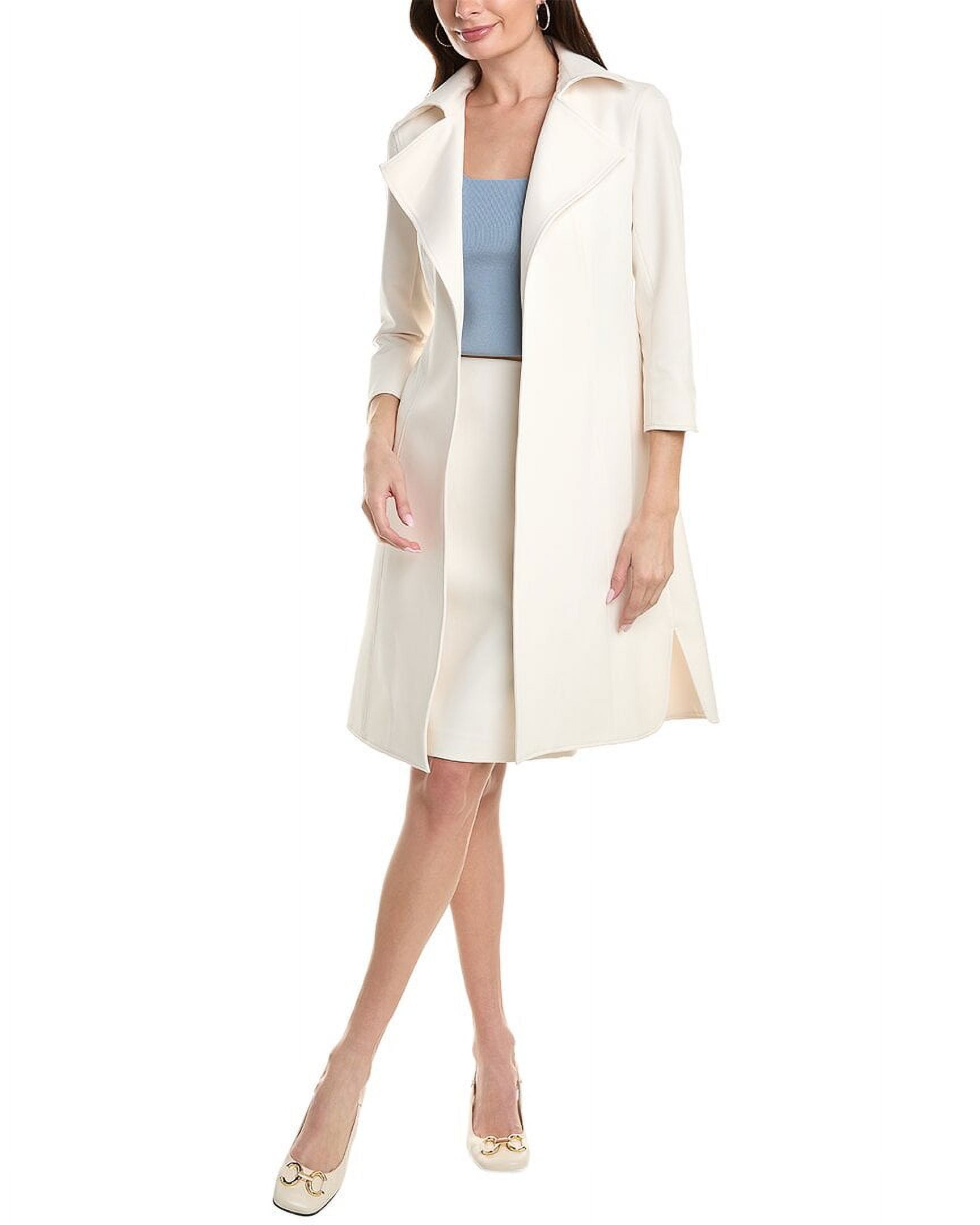 Anne Klein womens Wide Collar Kissing Topper Coat 16 White Walmart