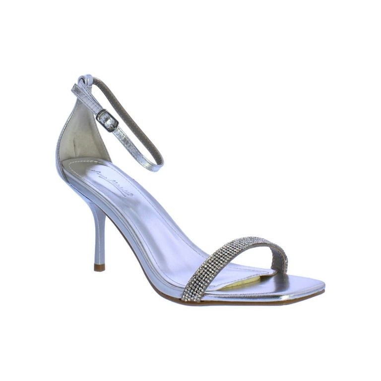 Anne Michelle Sharpen 06 Strappy Sandal Heel in Silver Walmart