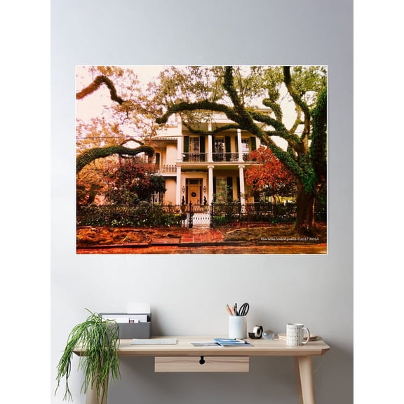 Anne Rice House In New Orleans Winter Poster Wall Art, Modern Wall Decor For Living Room Bedroom, 24x36 UNFRAMED