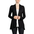 thumbnail image 1 of Anne Rose Open Front Long Sleeve Embroidered Back Jersey Cardigan by Curated Brands, 1 of 5
