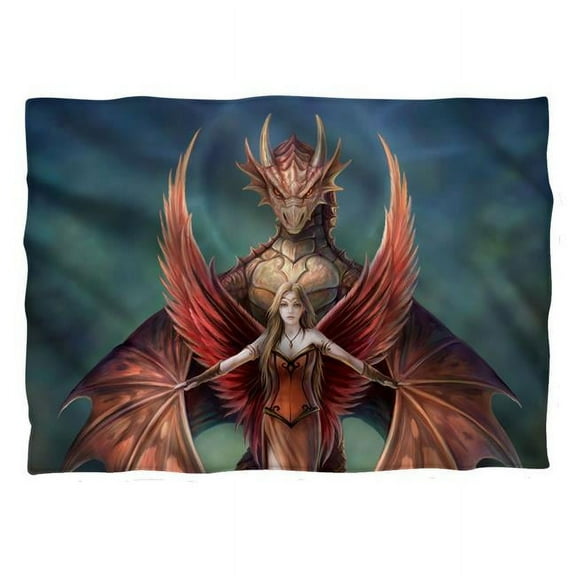 Anne Stokes Copperwing (Front Back Print) Sublimation Pillow Case White