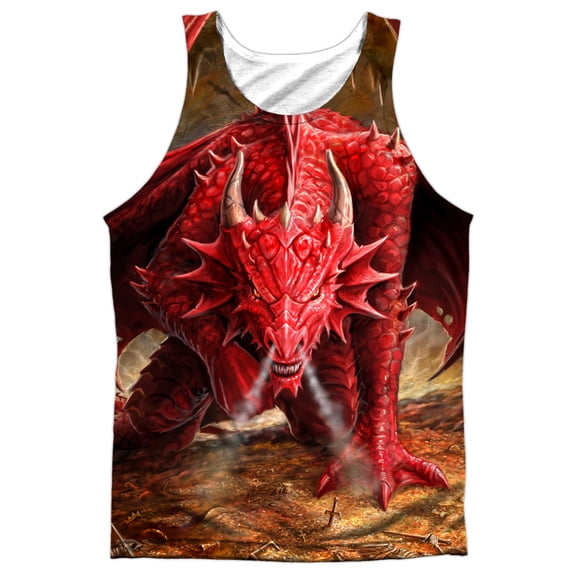 Anne Stokes Men's Dragon's Lair Mens Tank White