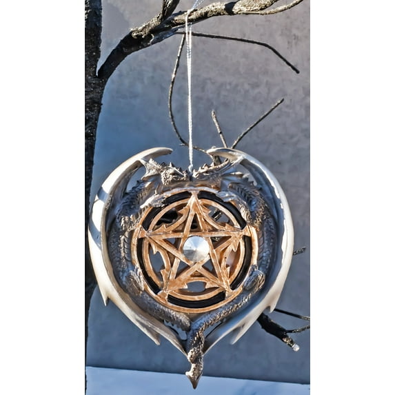 Anne Stokes Fantasy Pentagram Time Magic Dragons Tree Hanging Ornament Figurine