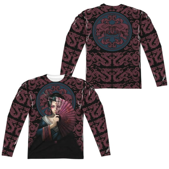 Anne Stokes - Geisha Skull (Front/Back Print) - Regular Fit Long Sleeve Shirt - XXX-Large