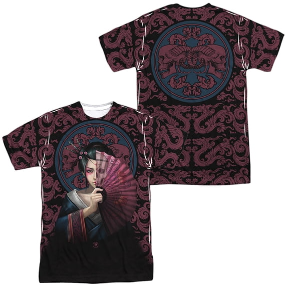 Anne Stokes Geisha Skull Unisex Adult Sublimated Costume T Shirt (Front/Back), Medium
