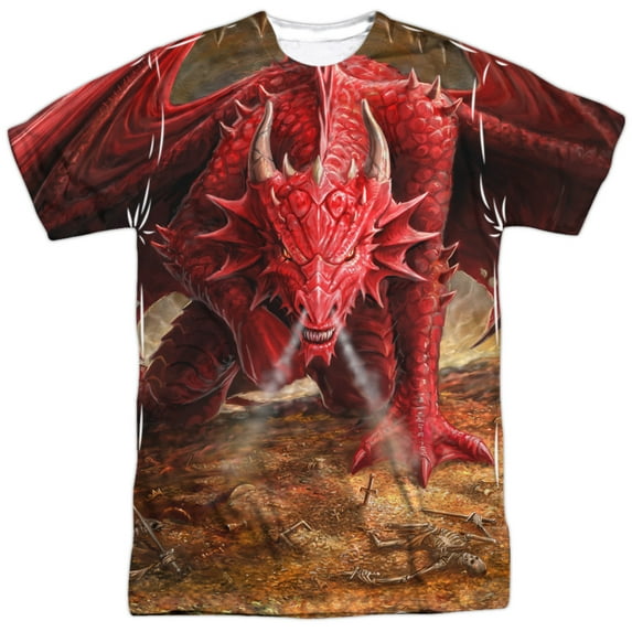 Anne Stokes Men's Dragon's Lair Sublimation T-shirt White