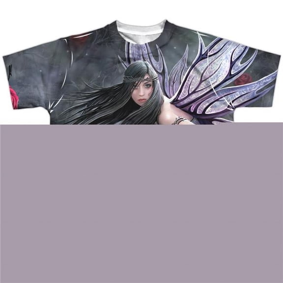 Anne Stokes Rose Fairy (Front Back Print) Big Boys Youth Sublimated Polyester Shirt